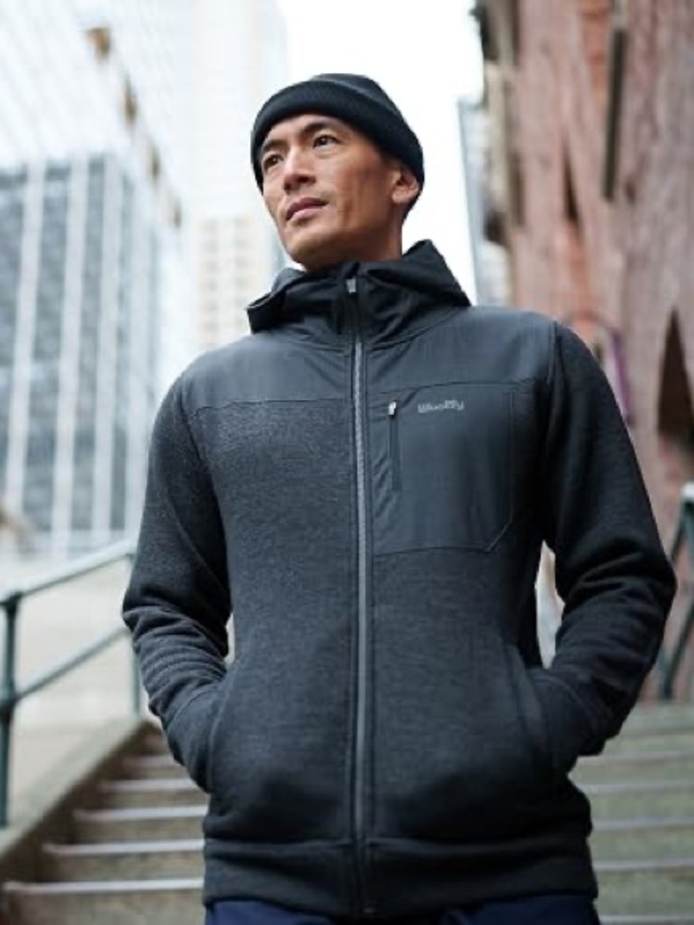 Woolly Merino Fleece Full Zip Hoodie Mens Large Gray 400 GSM Pure Wool NWT